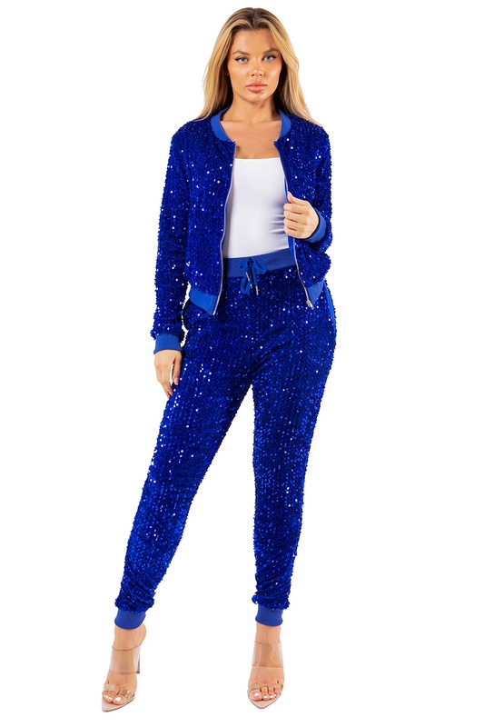 SEXY SEQUIN TWO PIECE PANT SET