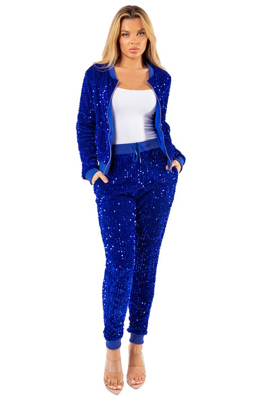 SEXY SEQUIN TWO PIECE PANT SET