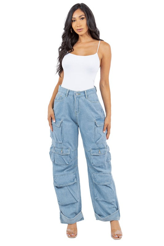 SEXY CARGO STYLE DENIM PANTS