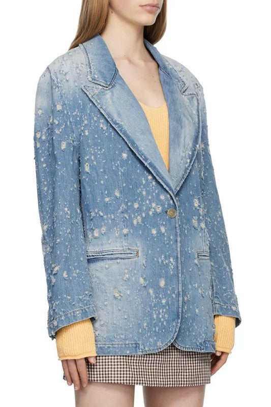 SEXY DENIM BLAZER JACKET