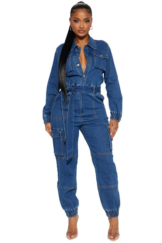 WOMEN DENIM SEXY JUMPSUIT