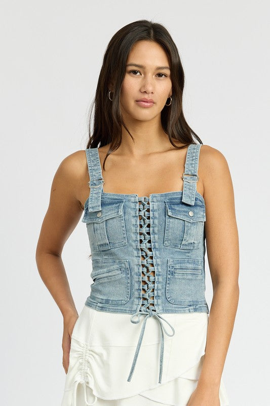 CARGO DENIM CORSET