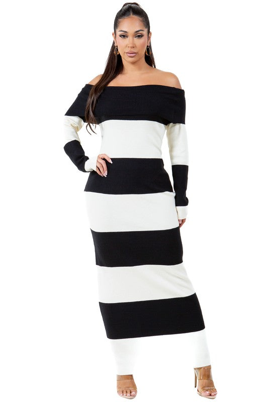 WOMEN FASHION LONG MAXI KNIT DRESS