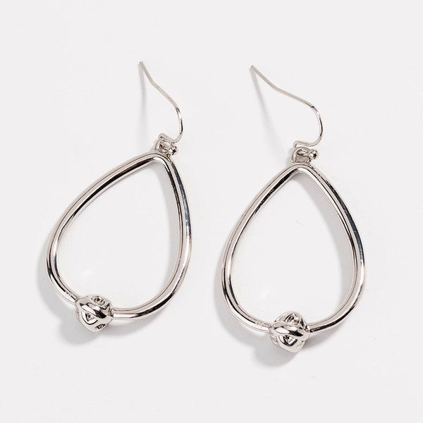 Love Knot Water Drop Hoop Earrings