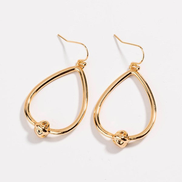 Love Knot Water Drop Hoop Earrings