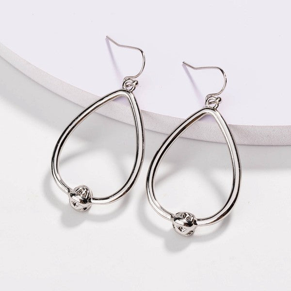 Love Knot Water Drop Hoop Earrings