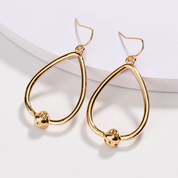 Love Knot Water Drop Hoop Earrings