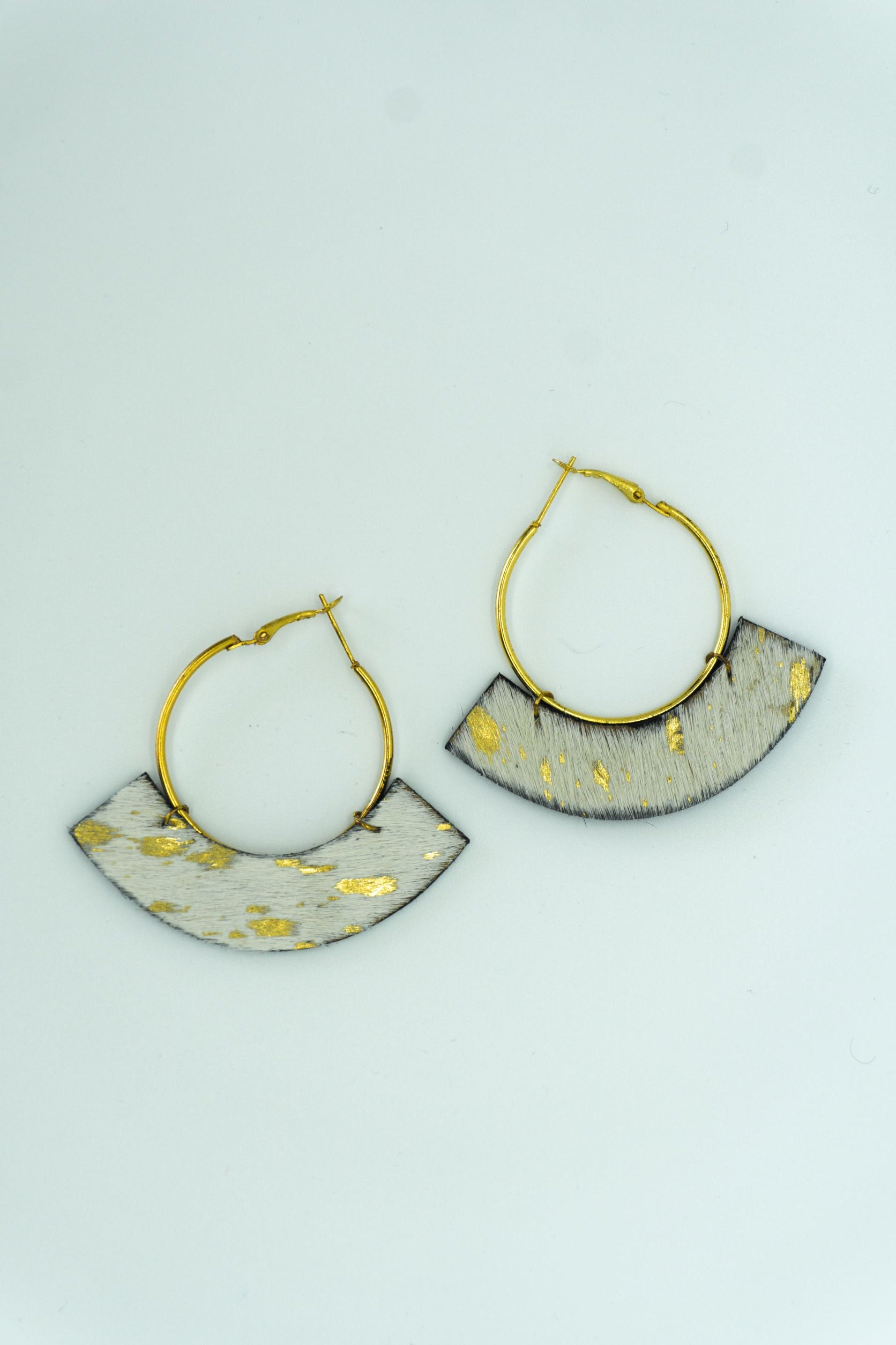 Cute Gold Cow Print Hoop Earrings